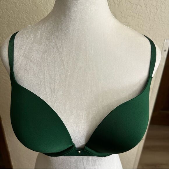 Gilligan & O'Malley Emerald Green Favorite Plunge Push Up Bra Size 36D - Picture 6 of 11